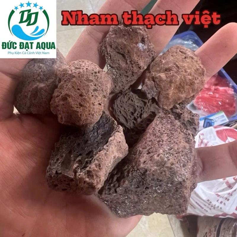 đá nham thạch đỏ 1kg Trung Quốc cỡ to lọc nước cho bể cá cảnh 7