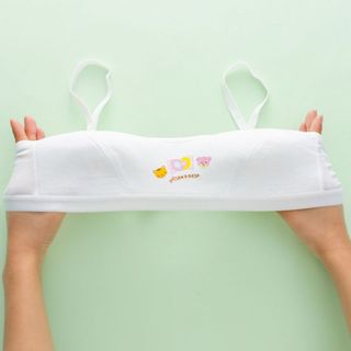 Áo lót học sinh tuổi dậy thì chất cotton thấm hút mồ hôi kiểu dáng viền màu in hình cute DEVARI B528