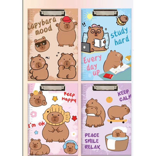 File kẹp tài liệu, trình kí A4 hoạ tiết labubu capybara dễ thương