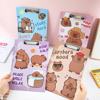 File kẹp tài liệu, trình kí A4 hoạ tiết labubu capybara dễ thương
