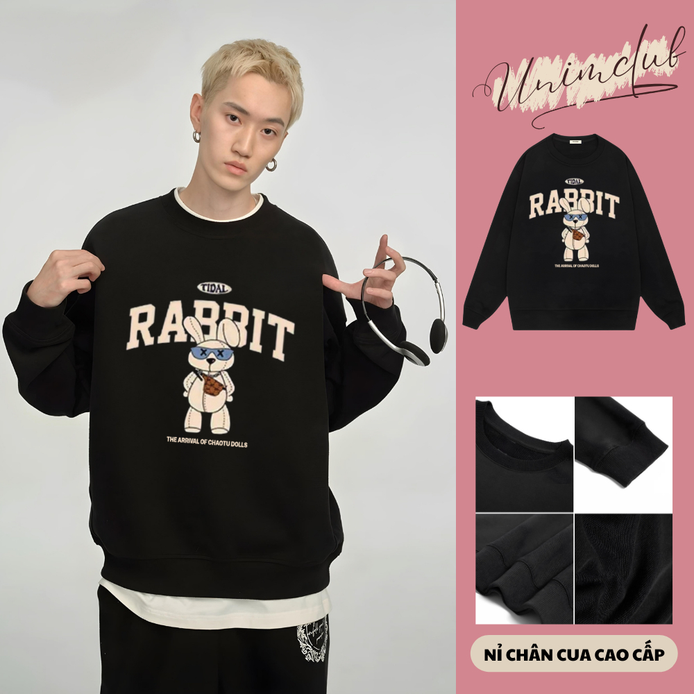 [Vải Nỉ Cao Cấp] Áo Sweater Gấu Whoau Chuột Hunter Unisex Vải Nỉ Chân Cua Cao Cấp Không Xù Form Rộng Unim Store - SW19