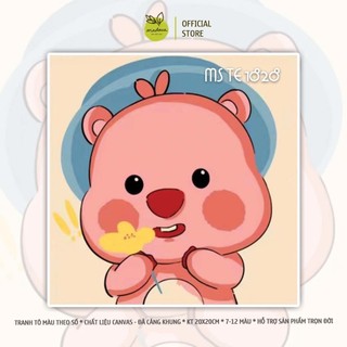 TỔNG HỢP - Tranh tô màu số hóa CÔNG CHÚA, LOOPY, SHIN, DORAEMON, kích thước 20x20cm, đã căng khung