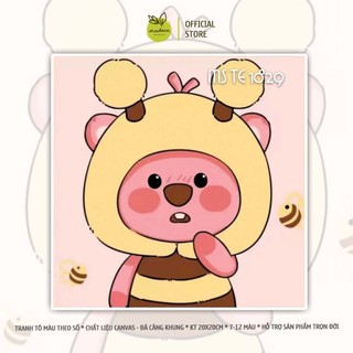 TỔNG HỢP - Tranh tô màu số hóa CÔNG CHÚA, LOOPY, SHIN, DORAEMON, kích thước 20x20cm, đã căng khung