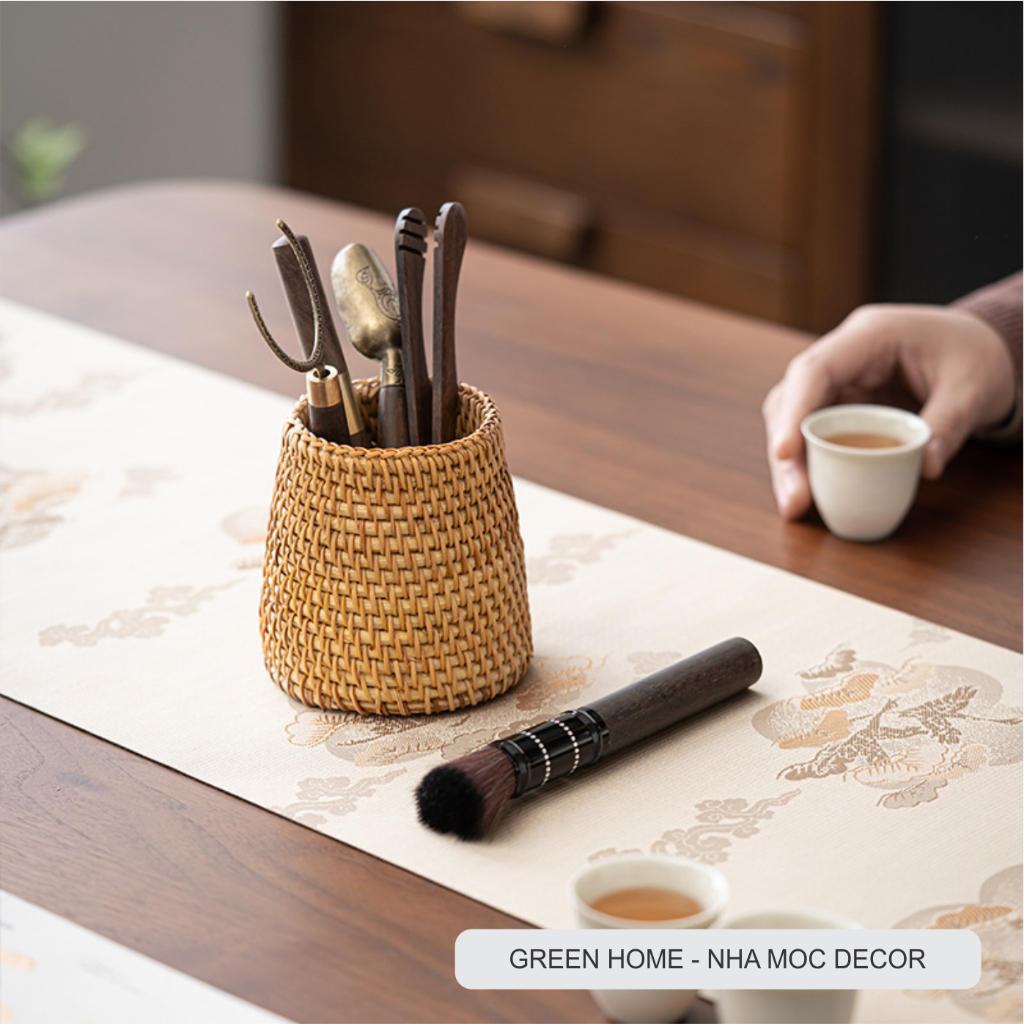 Hộp Đựng Bút, Cốc Mây Cắm Hoa Khô Decor, Đồ Dùng Học Tập, Đồ Cá Nhân