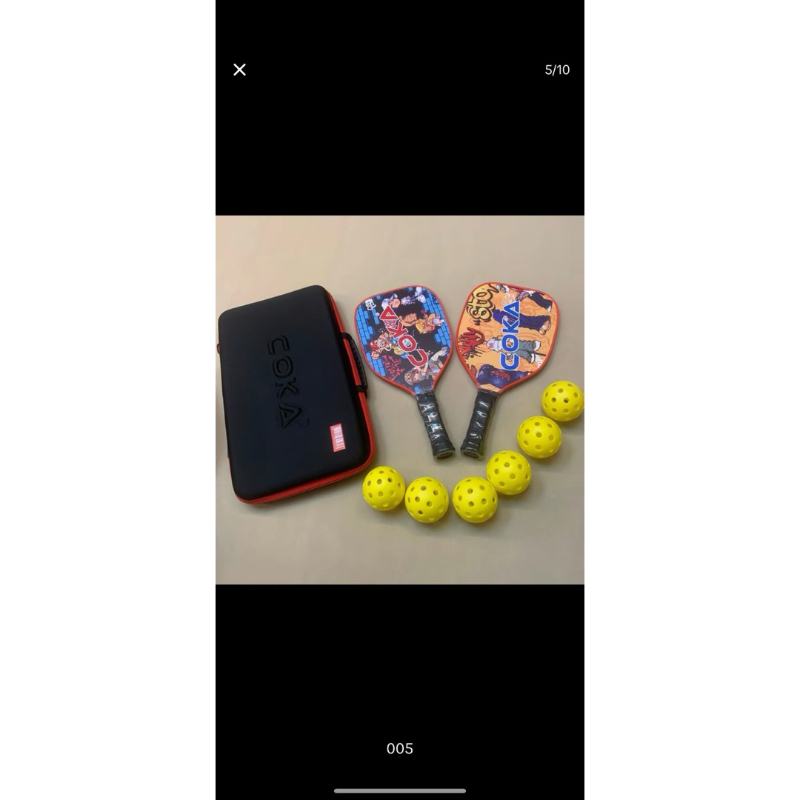 Vợt Cặp PickleBall Coka có in hình tặng kèm 1 trái banh + 1 bao vợt