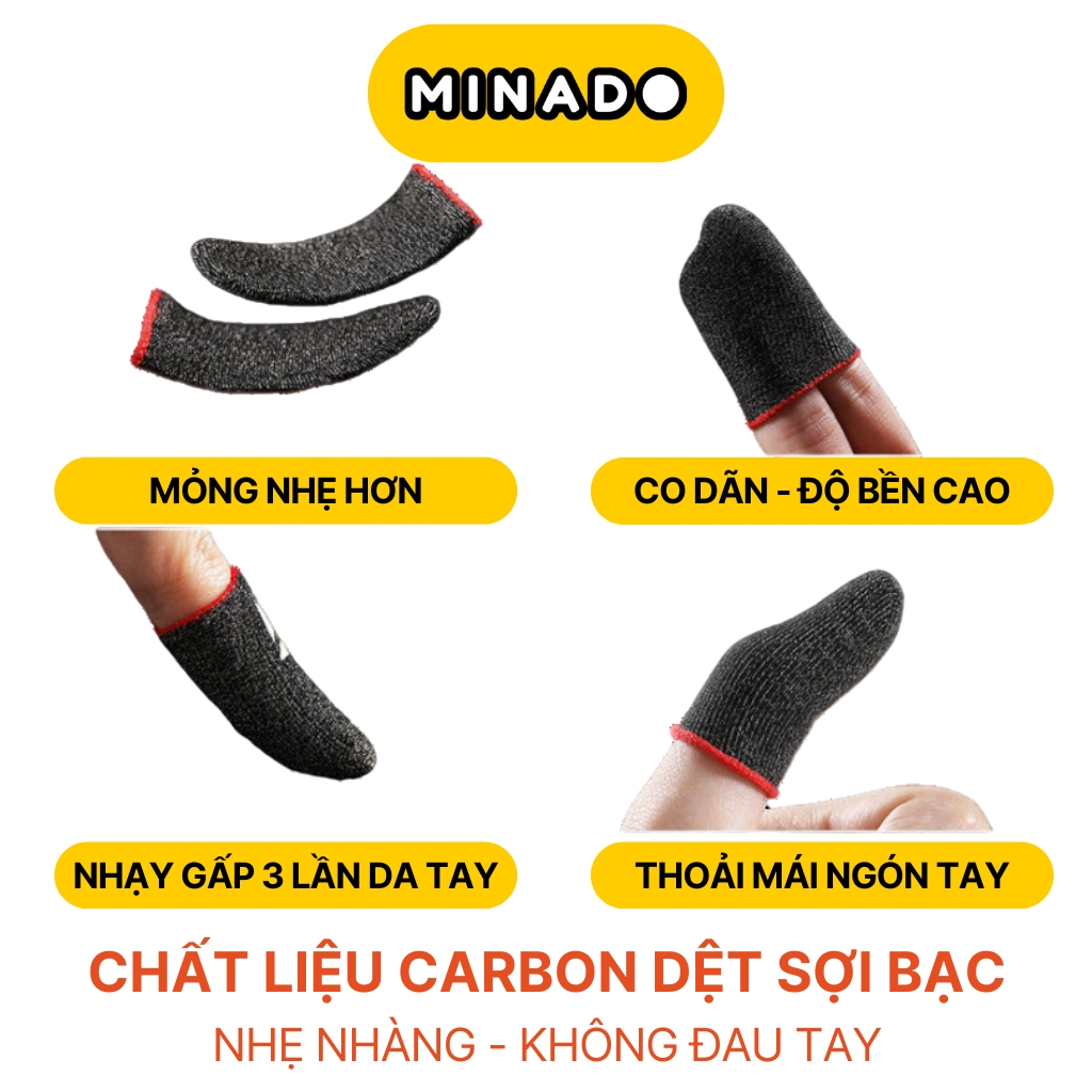 Bao tay chơi game ff Pubg Liên Quân siêu nhạy sợi bạc SHEZI - găng tay chơi game cao cấp - Minado