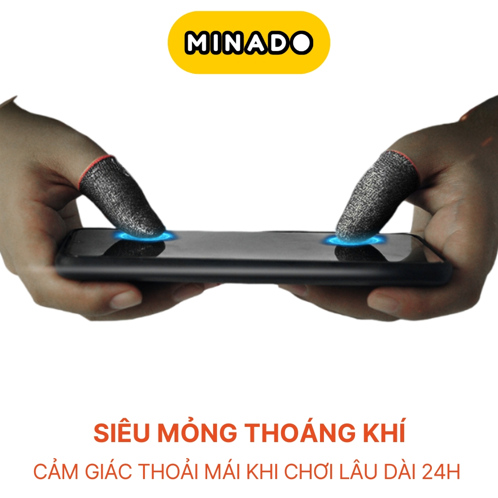 Bao tay chơi game ff Pubg Liên Quân siêu nhạy sợi bạc SHEZI - găng tay chơi game cao cấp - Minado