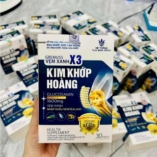 KHỚP KIM HOÀNG bổ khớp, tăng tiết dịch Khớp, phục hồi mô sụn, dùng cho người đau khớp, thoái hóa khớp, hộp 30 viên