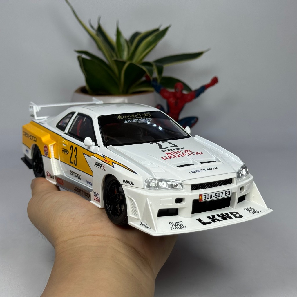 Mô hình xe đua Nissan Skyline R34 Liberty Walk tỷ lệ 1:24 bằng kim loại ...