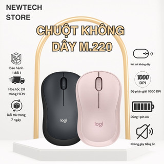 Chuột  Không Dây Logitechs M220 Không Tiếng Động Độ Nhạy Cao Giảm Tiếng Ồn Dùng Cho Máy Tính NEWTECH