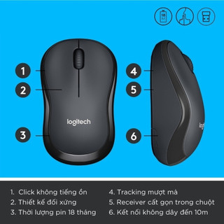 Chuột  Không Dây Logitechs M220 Không Tiếng Động Độ Nhạy Cao Giảm Tiếng Ồn Dùng Cho Máy Tính NEWTECH