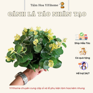 Cành Lá Táo, Lá Bạch Đàn Nhân Tạo 30cm Trang Trí Nhà Cửa, Phòng DIY Handmade YiYihome