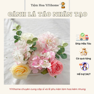 Cành Lá Táo, Lá Bạch Đàn Nhân Tạo 30cm Trang Trí Nhà Cửa, Phòng DIY Handmade YiYihome