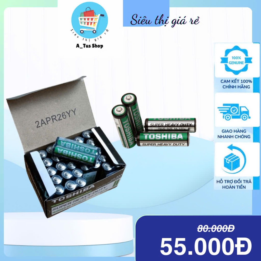 Pin Đũa AAA Toshiba Hộp 20 viên/ 40 viên | Shopee Việt Nam