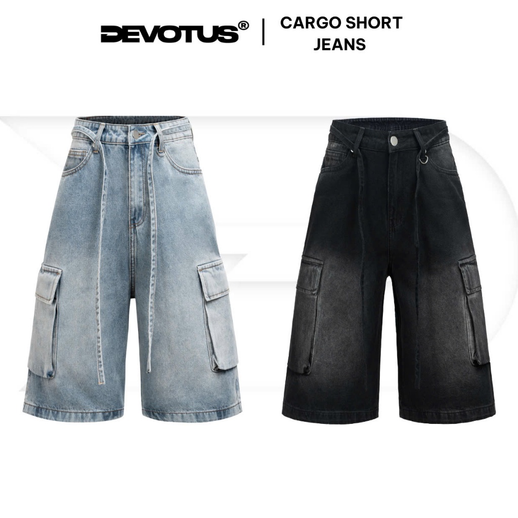 Quần Short Jeans Devotus Có Túi Hộp 2 Bên Form Unisex Ống Rộng Qua Gối ...