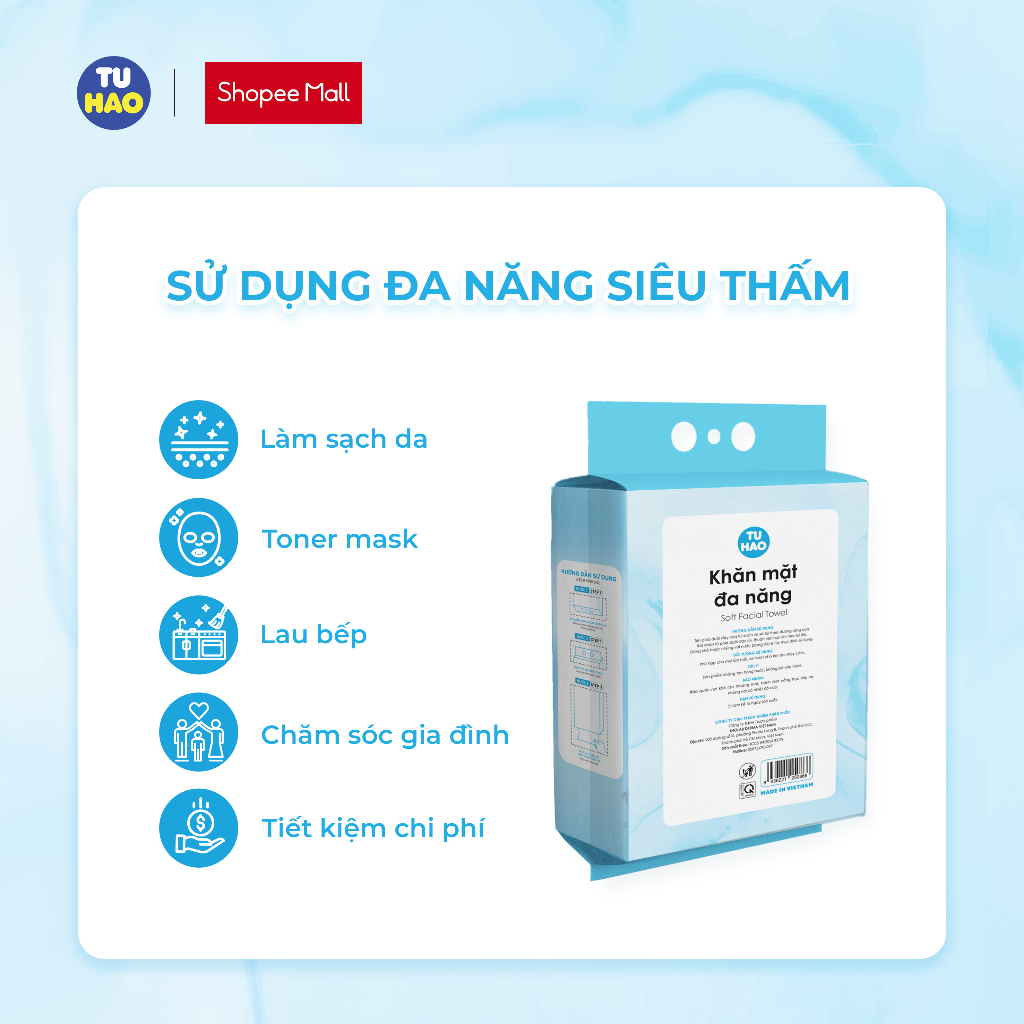 Ảnh Combo Khăn mặt đa năng Từ Hảo Soft Facial Towel 200 tờ - Từ hảo 3