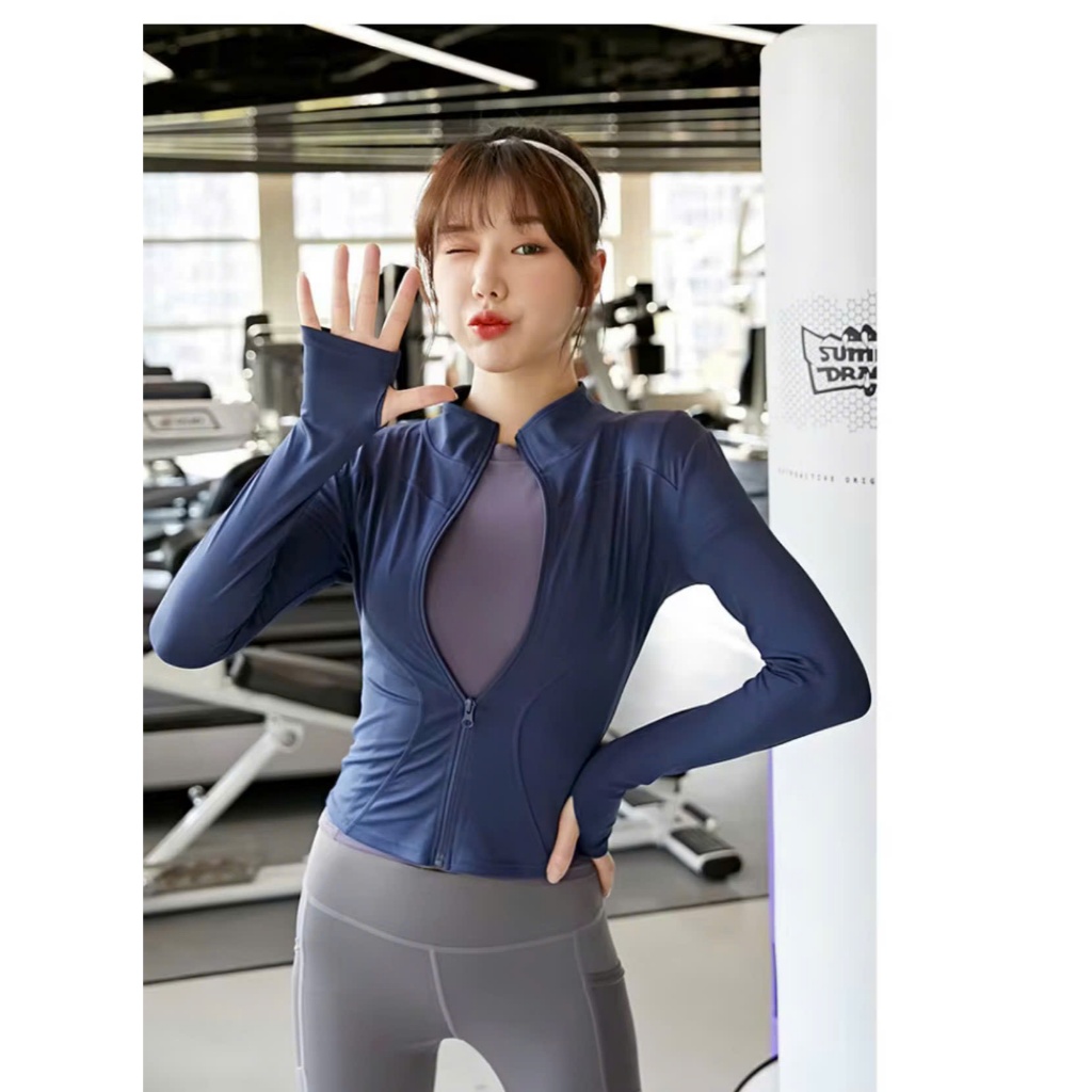Áo khoác dày tay khóa kéo tập gym,yoga cao cấp GB209