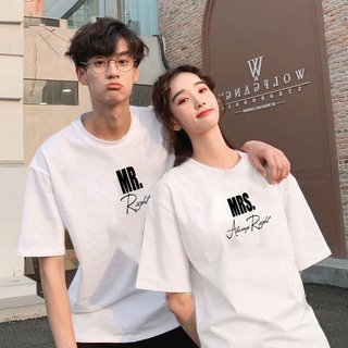 Áo cặp nam nữ, áo đôi in chữ MR MRS ( giá 1 áo) chất cotton thoáng mát thấm hút không bong tróc