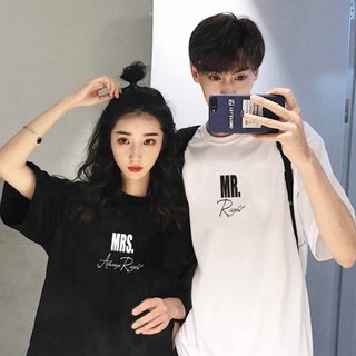 Áo cặp nam nữ, áo đôi in chữ MR MRS ( giá 1 áo) chất cotton thoáng mát thấm hút không bong tróc