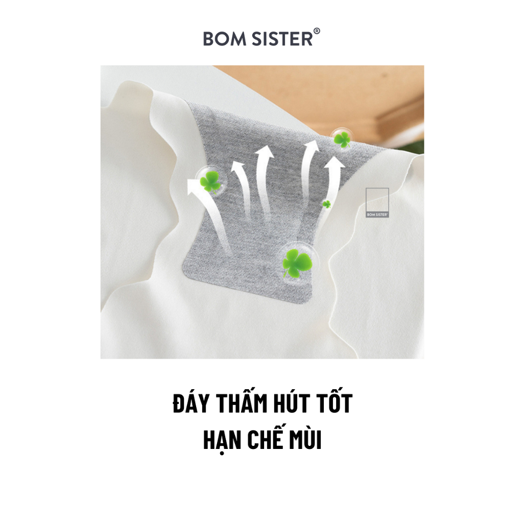 Ảnh Quần lót nữ không viền, quần chip nữ siêu mỏng, họa tiết trái tim không đường may BOM SISTER Q23880 3