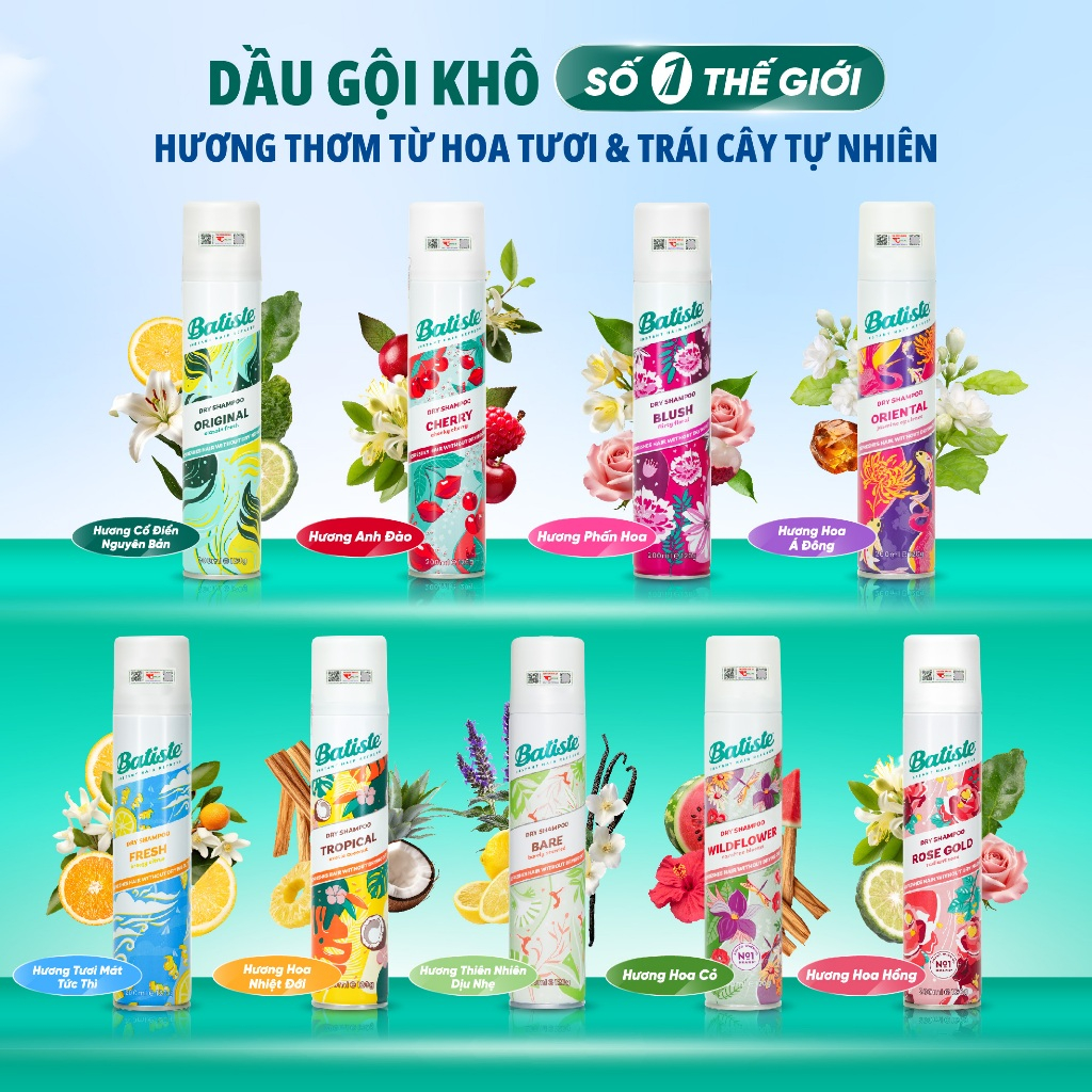 Ảnh Combo 2 Chai Dầu Gội Khô Batiste Số 1 UK Dầu gội khô Cho tóc Hết Bết, Dính Bồng Bềnh Tức Thì 3