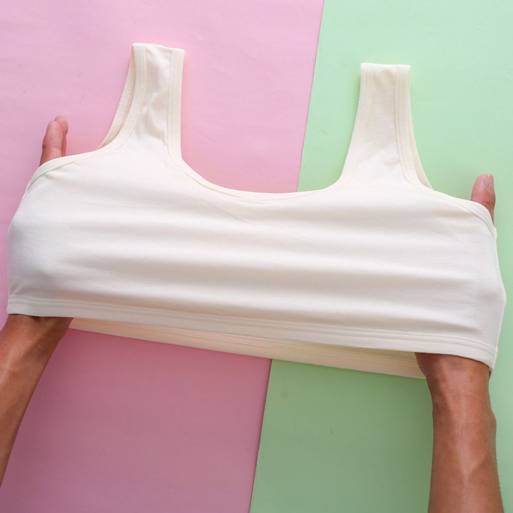COMBO 2 Áo lót lá bé gái dậy thì không đệm mút chất cotton thoáng khí thấm hút mồ hôi LANIXA B508