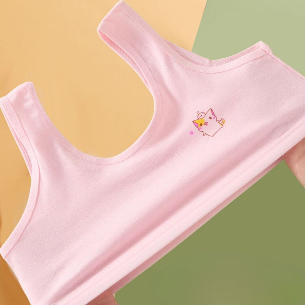COMBO 3 Áo lót lá học sinh không đệm mút dây bản to chất cotton thoáng khí xinh xắn cute LANIXA B341