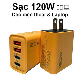 Sạc 120W có 4 cổng PD Type-C và USB QC 3.0