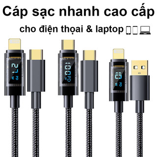 Dây cáp sạc nhanh Selerwin 100w, 66w, 27w, 10w có màn hình kỹ thuật số