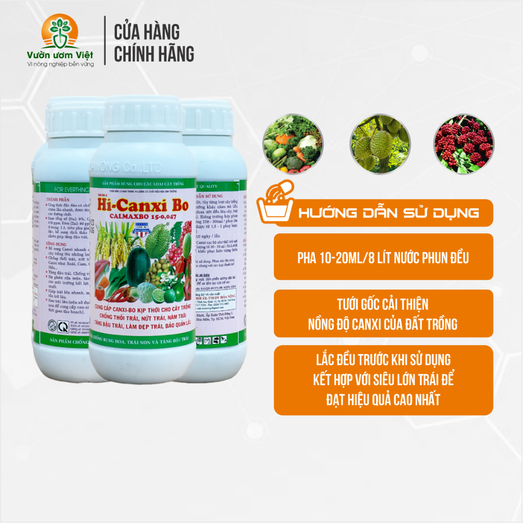 Phân bón Canxi Bo công nghệ cao - chống nứt quả, nứt thân, thối trái, nứt thân - 500ml