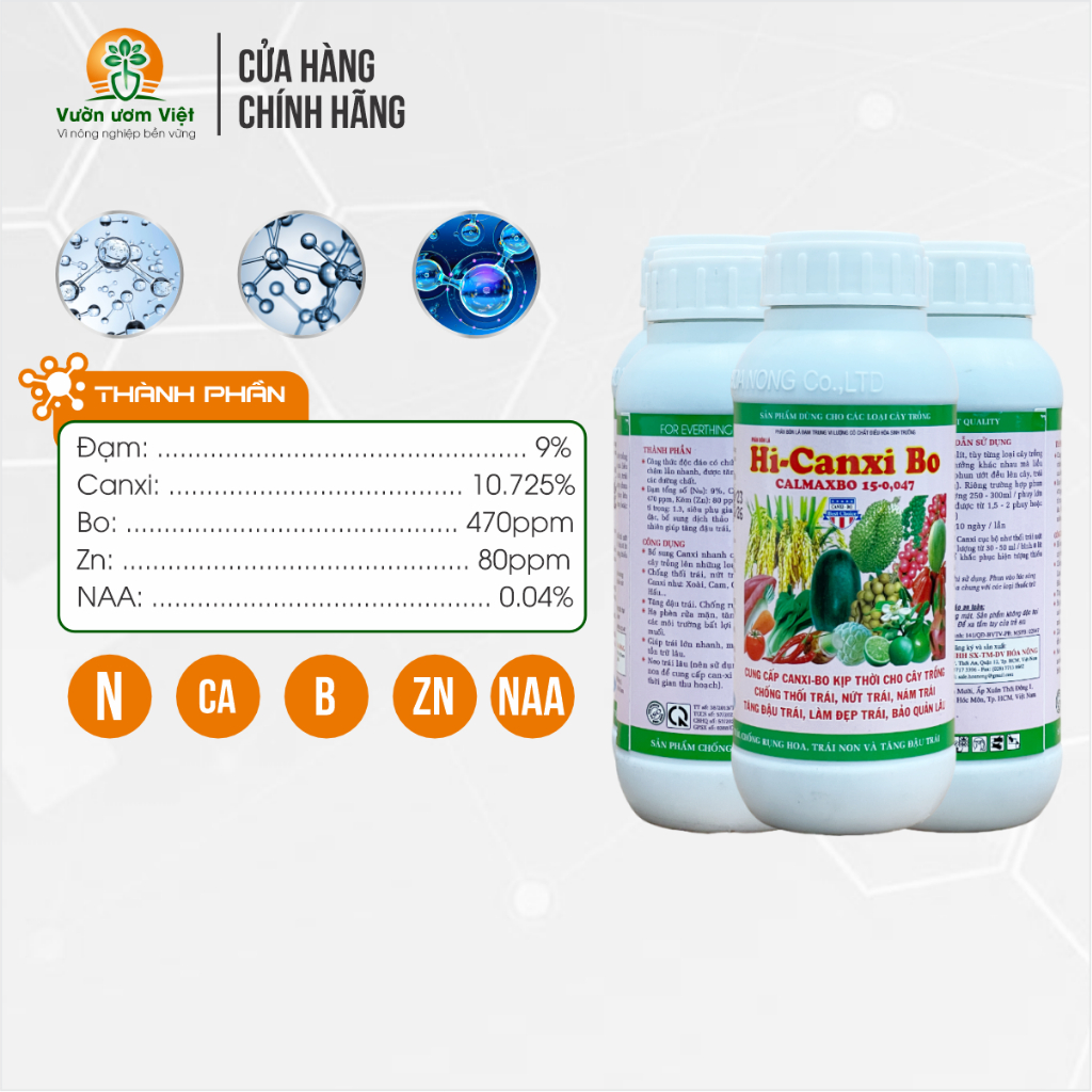 Phân bón Canxi Bo công nghệ cao - chống nứt quả, nứt thân, thối trái, nứt thân - 500ml