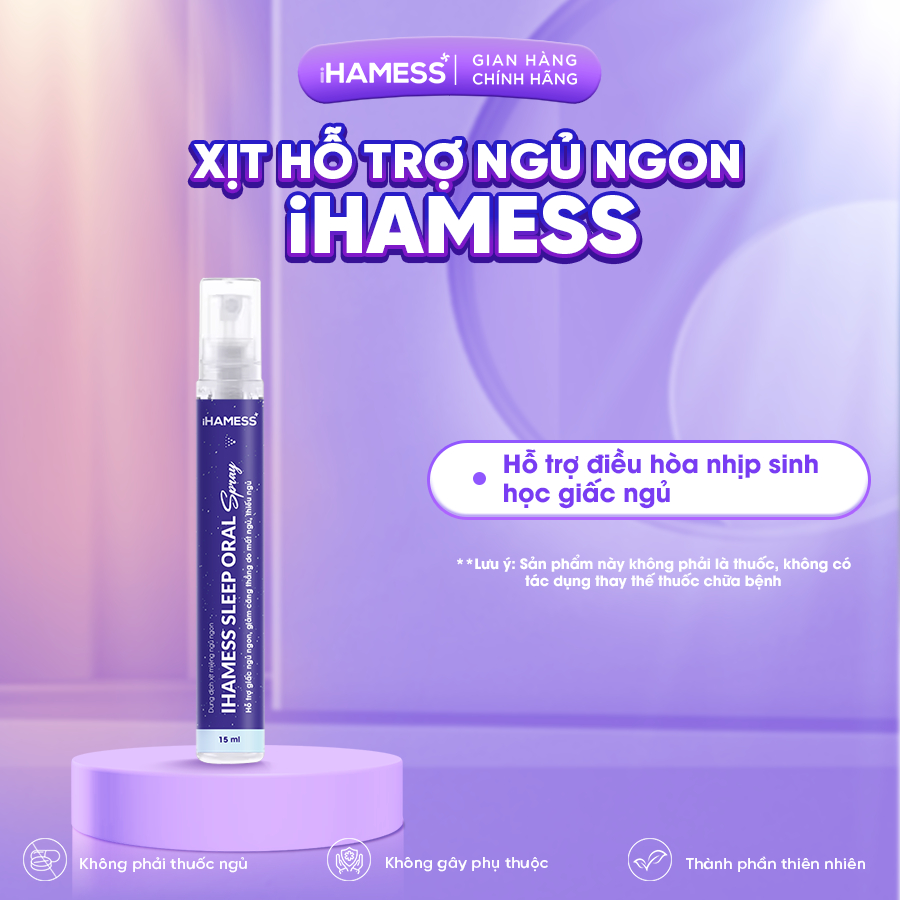 Ảnh Xịt ngủ iHAMESS vị bạc hà, Xịt ngủ ngon melatonin hỗ trợ điều hòa nhịp sinh học giấc ngủ 15ml 2