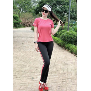 Bộ thể thao BD22 tập gym, yoga, chạy bộ ,áo thun + quần dài chất thun lạnh co giãn thoải mái