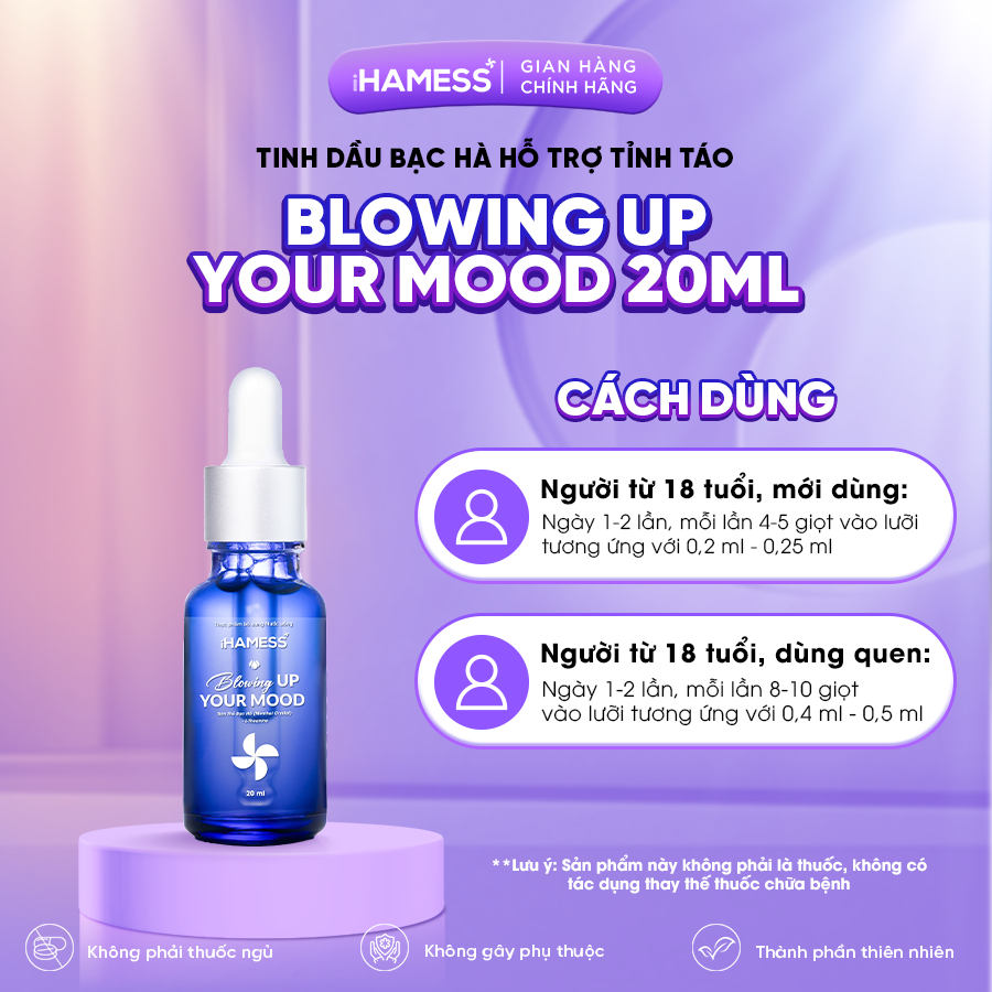 Ảnh Tinh dầu nhỏ lưỡi IHAMESS hỗ trợ tạo cảm giác mát lạnh, tỉnh táo, giảm buồn ngủ 4