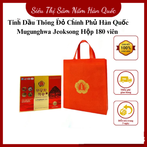 Tinh Dầu Thông Đỏ Chính Phủ Hàn Quốc Mugunghwa Jeoksong Thải Độc Chống Tiểu Đường 180 viên