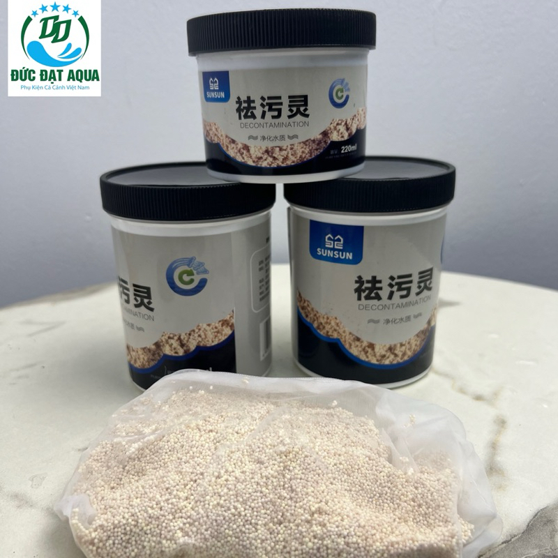 Purigen SunSun Vật Liệu Lọc Trong Nước Cao Cấp Kèm Túi  220ml, 500ml khử màu vàng nước