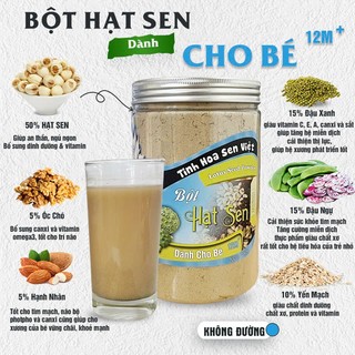 Bột hạt sen mix hạt Ăn Dặm mịn cho bé Senfarm - Không đường