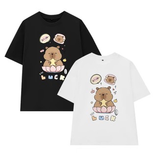 Áo thun CAPYBARA unisex form rộng tay lỡ cổ tròn CAPYBARA, Áo phông cotton 60 siêu hot hit new 2024
