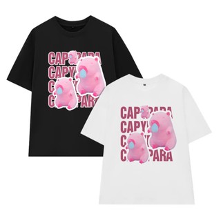 Áo thun CAPYBARA unisex form rộng tay lỡ cổ tròn CAPYBARA, Áo phông cotton 60 siêu hot hit new 2024