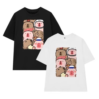 Áo thun CAPYBARA unisex form rộng tay lỡ cổ tròn CAPYBARA, Áo phông cotton 60 siêu hot hit new 2024