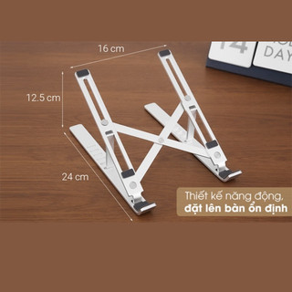 Giá Đỡ Máy Tính Xách Tay, Giá Đỡ Tản Nhiệt  Laptop, Ipad, MacBook Hợp Kim Nhôm Gấp Gọn Điều Chỉnh 6 Cấp Độ NEWTECH