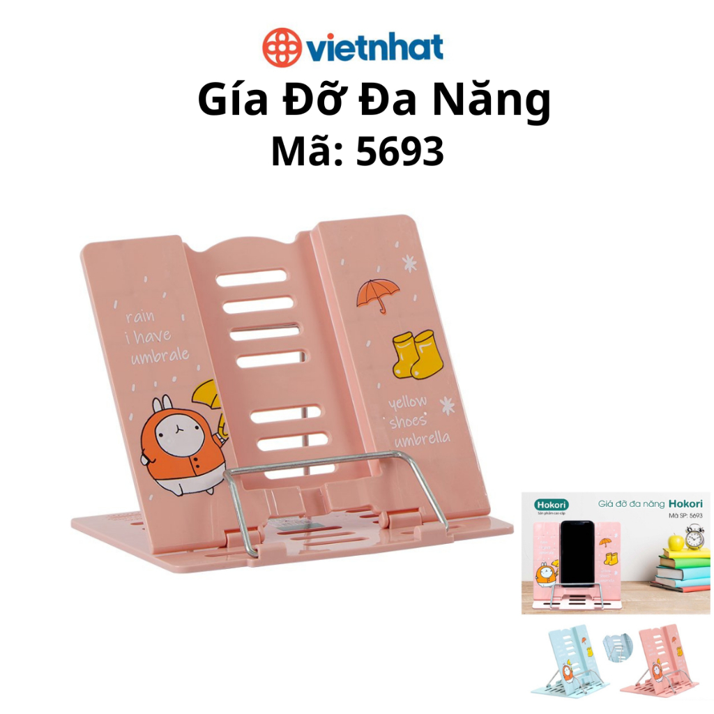 Giá đỡ điện thoại, ipad, Giá kẹp sách Hokori Chính Hãng Việt Nhật (mã 5693)