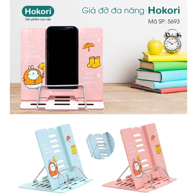 Giá đỡ điện thoại, ipad, Giá kẹp sách Hokori Chính Hãng Việt Nhật (mã 5693)