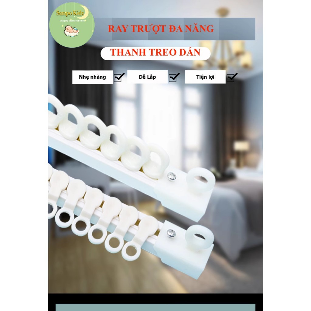 Thanh Treo Rèm Dán Tường Ray Trượt Đa Năng Kích Thước Tuỳ Chỉnh Tiện ...