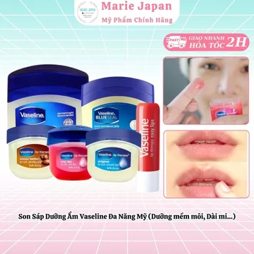 Son Sáp Dưỡng Ẩm Vaseline Đa Năng Mỹ (Dưỡng mềm môi, Dài mi...)