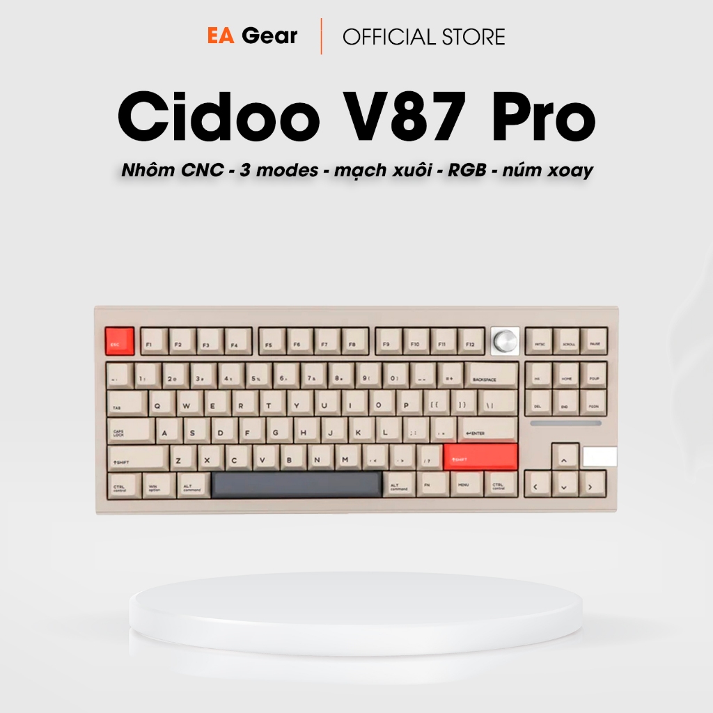 [Chính hãng + mod stab] Bàn Phím Cơ Cidoo V87 Pro 3 Modes Hotswap Full ...