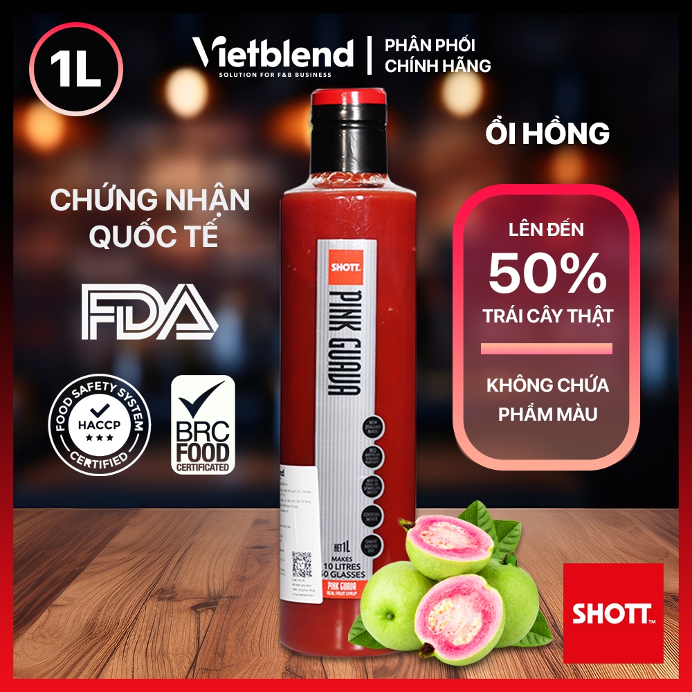 Syrup SHOTT Vị Ổi Hồng (Pink Guava) Chai 1 Lít | Shopee Việt Nam