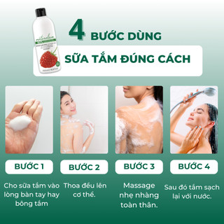 Sữa tắm dưỡng ẩm NATURALIUM 500ml (Hương Phúc Bồn Tử) an toàn cho da, chống lão hóa, giúp da khỏe mạnh sáng đẹp