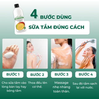Sữa Tắm Dưỡng Ẩm Naturalium ( Hương Xoài ) Làm Sạch Sâu, Dưỡng Ẩm, Chống Viêm 500ml