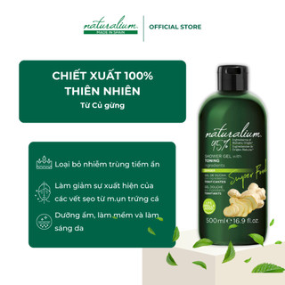 Sữa Tắm Siêu Thực Phẩm NATURALIUM Chiết Xuất Từ GỪNG Làm Sạch, Xoá Bỏ Khuyết Điểm Và Săn Chắc Da 500ml